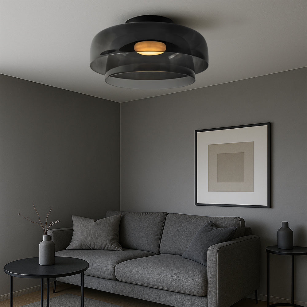 Lampa wisząca Bauhaus z warstwowymi kloszami szklanymi