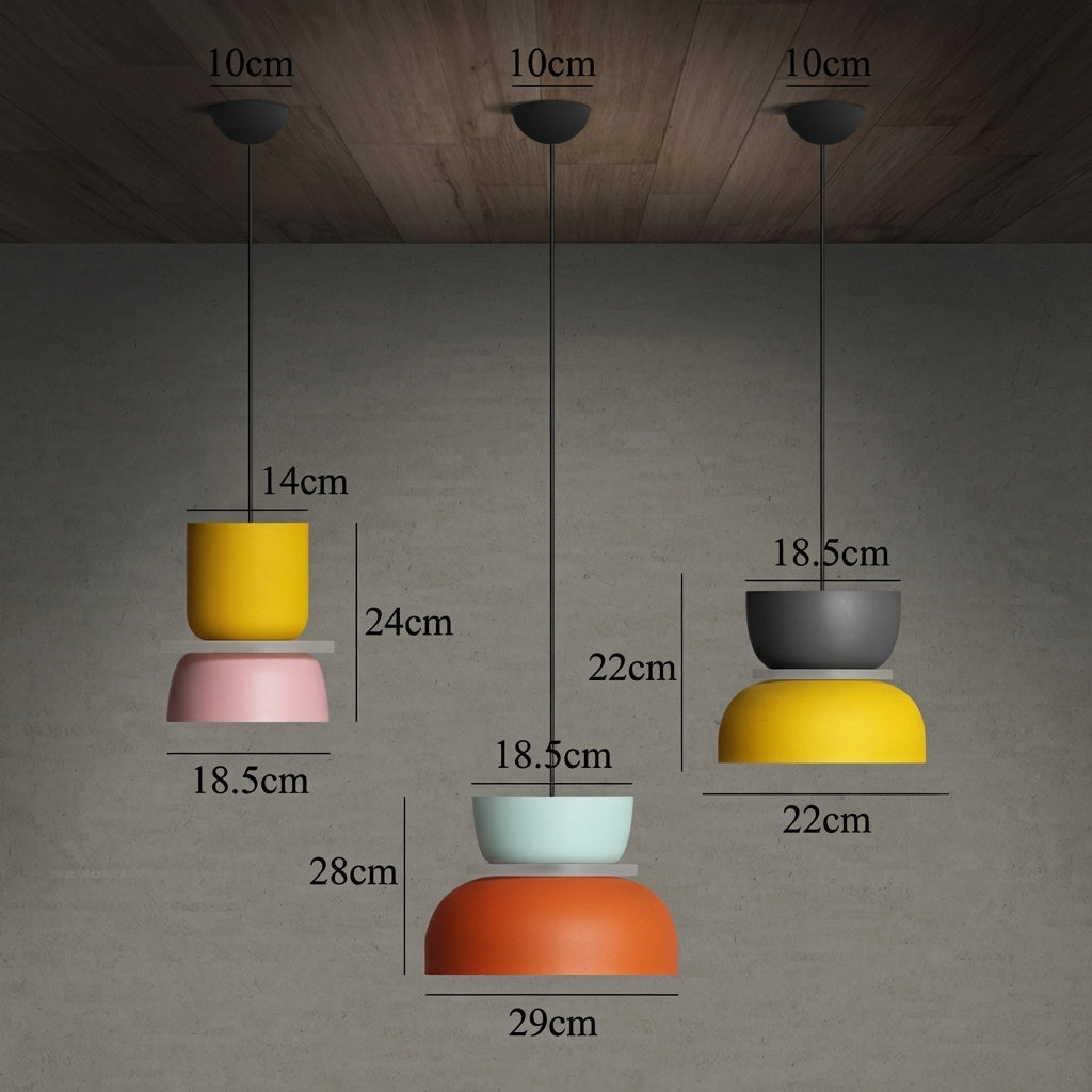 Nowoczesna lampa wisząca kopułowa LED dwukolorowa