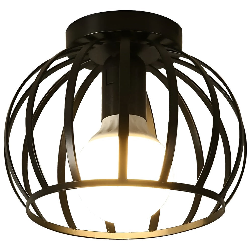 Czarna lampa sufitowa geometryczna z metalu