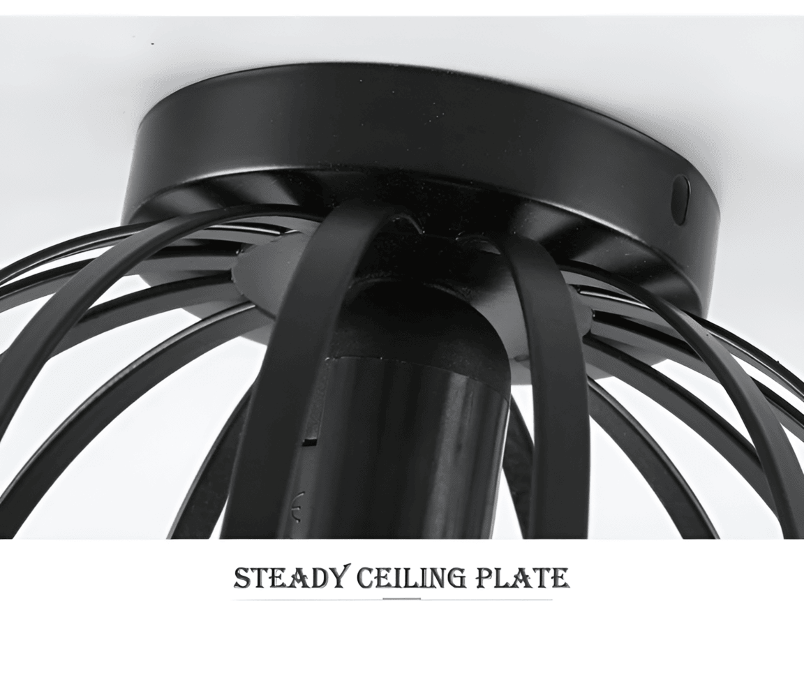 Czarna lampa sufitowa geometryczna z metalu