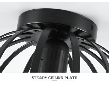 Czarna lampa sufitowa geometryczna z metalu