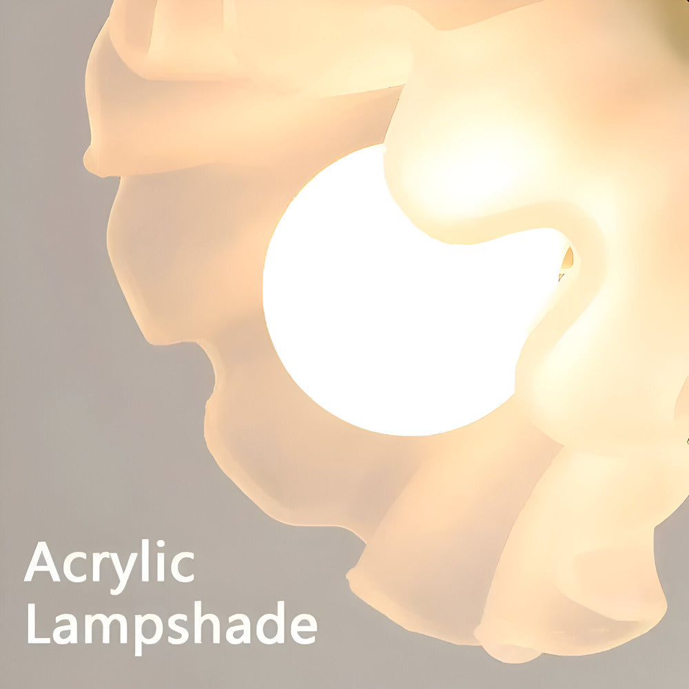 Lampa stołowa LED francuska antyczna z kwiatowym kloszem