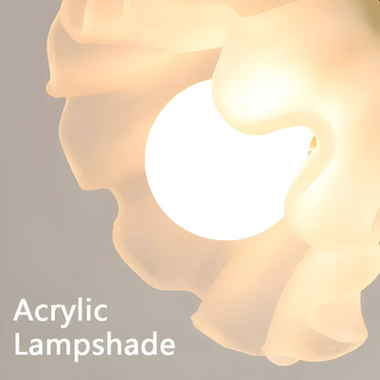 Lampa stołowa LED francuska antyczna z kwiatowym kloszem