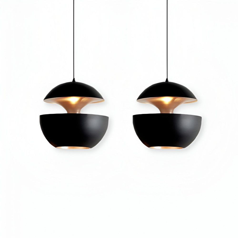 Artystyczna lampa wisząca czarno-biała metalowa