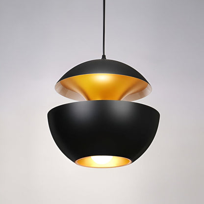 Artystyczna lampa wisząca czarno-biała metalowa
