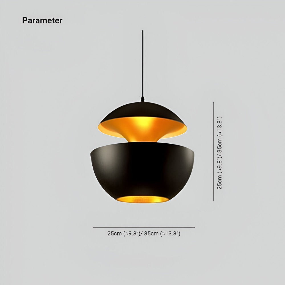 Artystyczna lampa wisząca czarno-biała metalowa