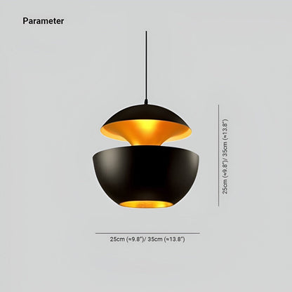 Artystyczna lampa wisząca czarno-biała metalowa