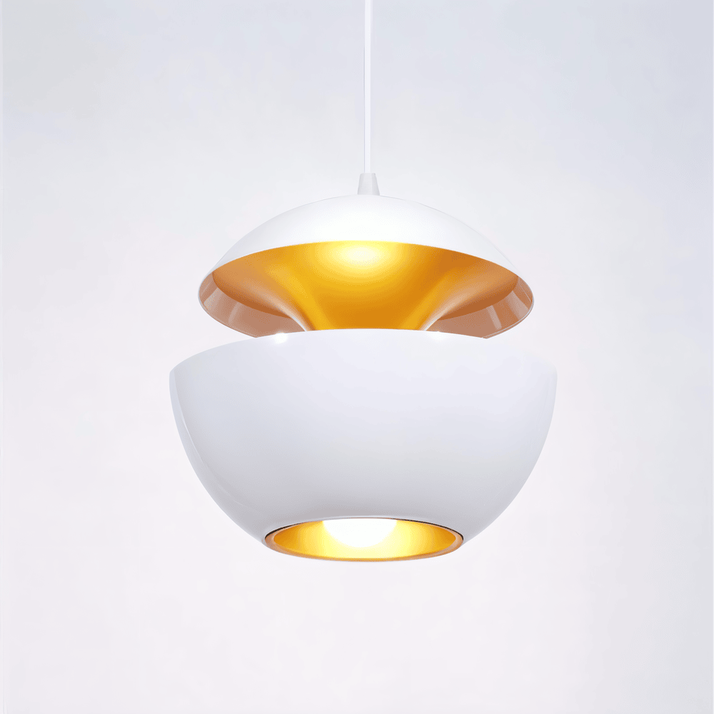 Artystyczna lampa wisząca czarno-biała metalowa