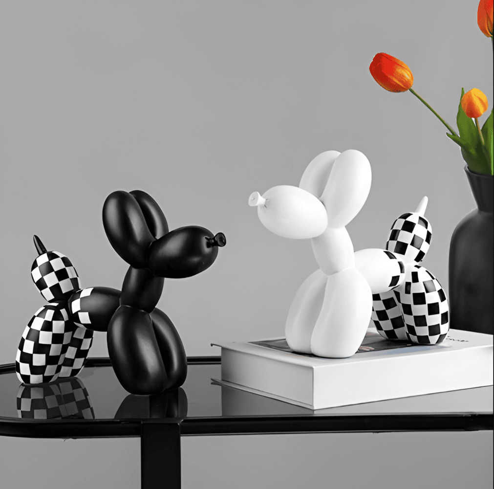 Kolorowa figurka psa balonowego z żywicy