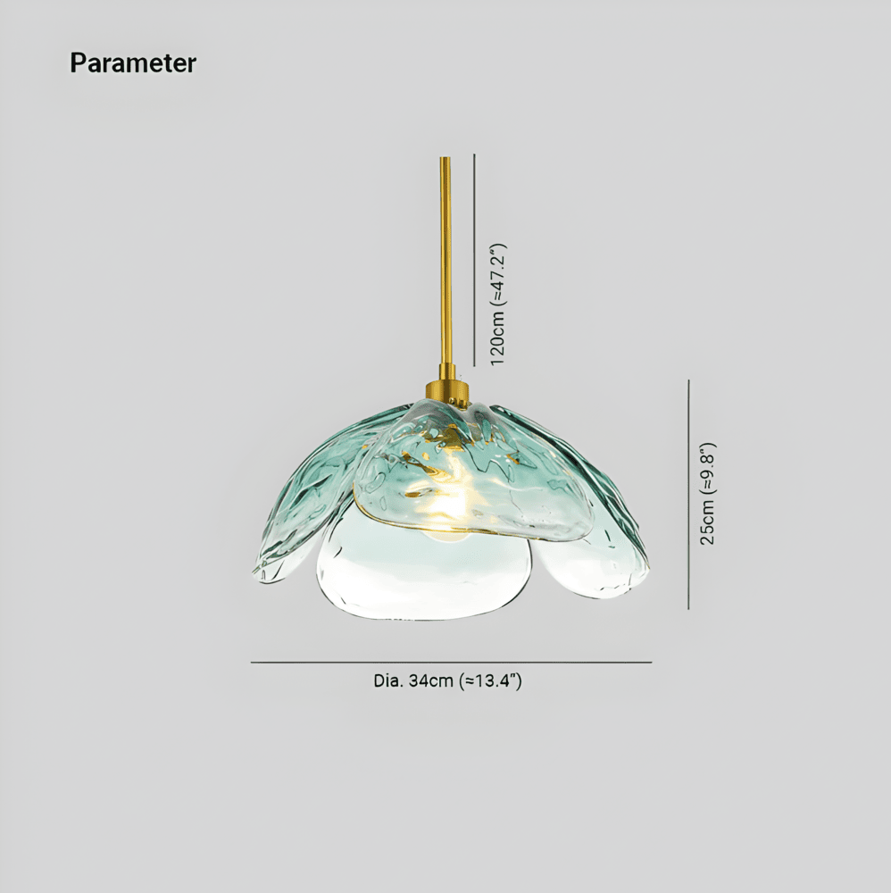 Kolorowa szklana lampa wisząca w kształcie kwiatu