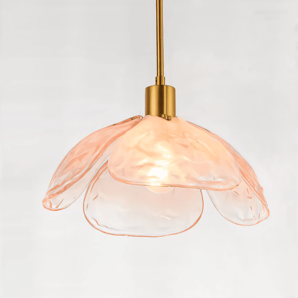 Kolorowa szklana lampa wisząca w kształcie kwiatu