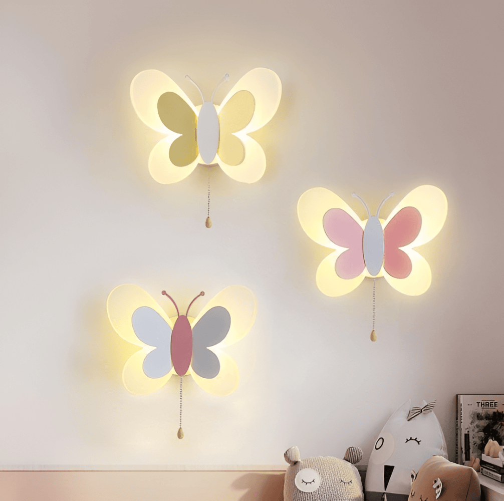 Kinkiet dziecięcy LED motyl kolorowy do pokoju