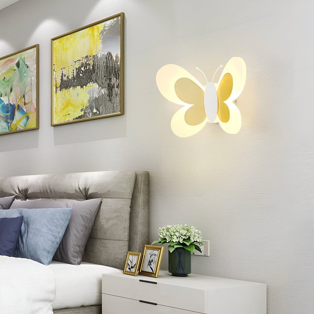 Kinkiet dziecięcy LED motyl kolorowy do pokoju