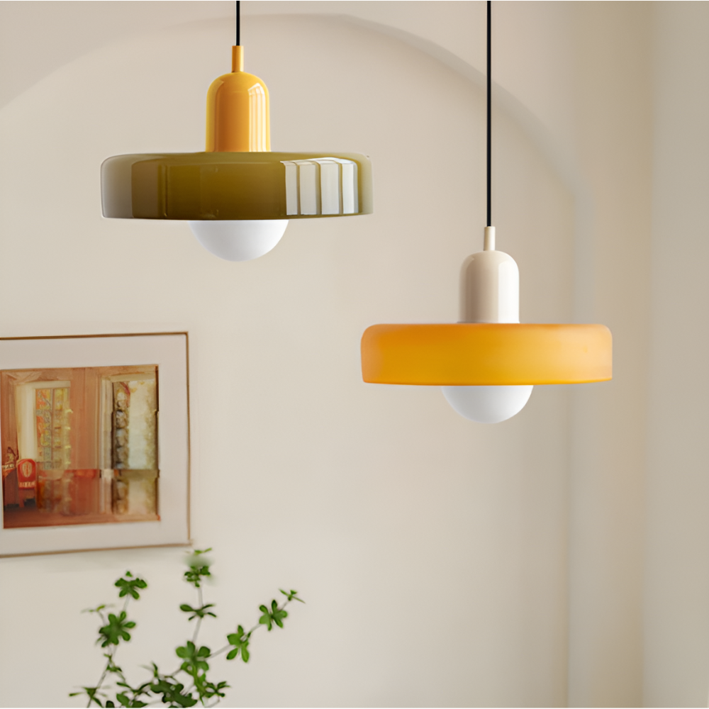 Regulowana kolorowa lampa wisząca ze szkła do wnętrz