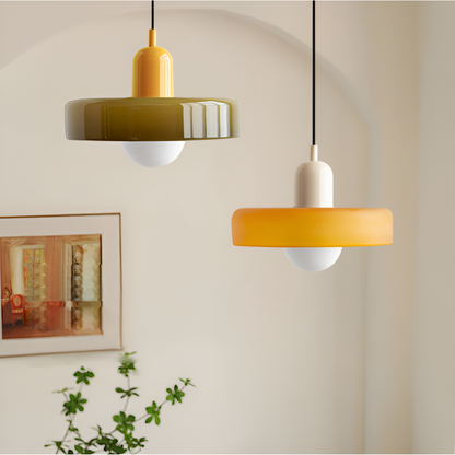Regulowana kolorowa lampa wisząca ze szkła do wnętrz