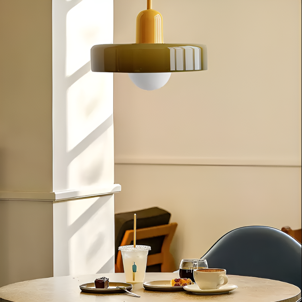 Regulowana kolorowa lampa wisząca ze szkła do wnętrz