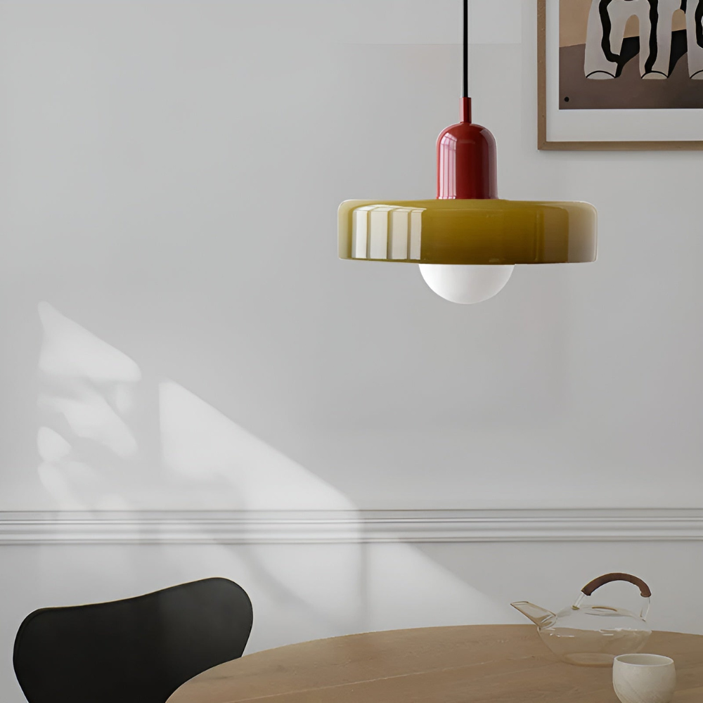 Regulowana kolorowa lampa wisząca ze szkła do wnętrz
