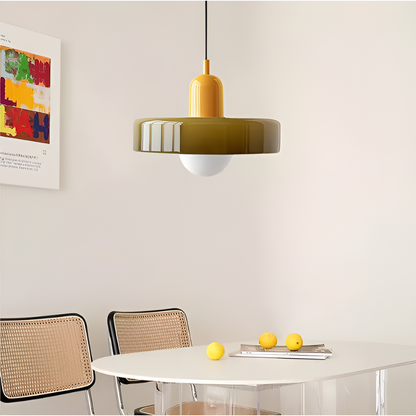 Regulowana kolorowa lampa wisząca ze szkła do wnętrz