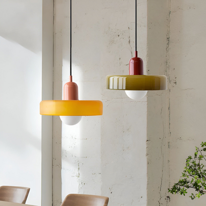 Regulowana kolorowa lampa wisząca ze szkła do wnętrz
