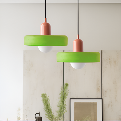 Regulowana kolorowa lampa wisząca ze szkła do wnętrz