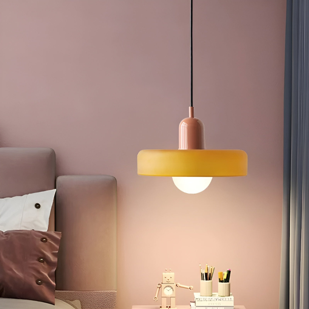 Regulowana kolorowa lampa wisząca ze szkła do wnętrz