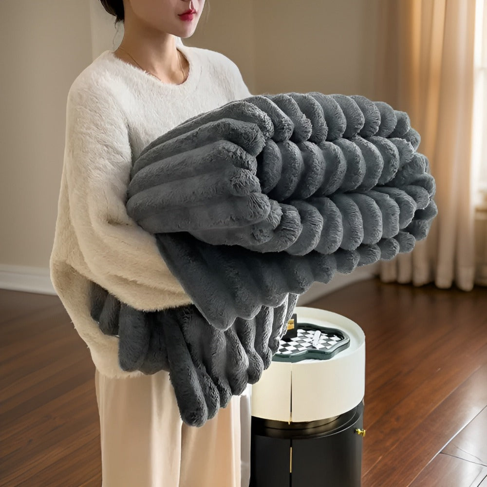 Gruby koc pluszowy fleece 120x150–200x230 cm