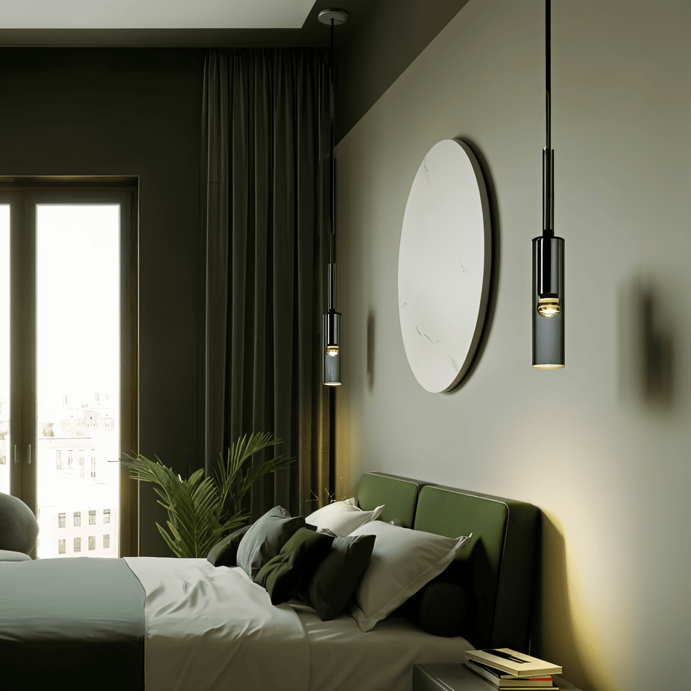 Lampa wisząca szklana dymiona E27 cylindryczna