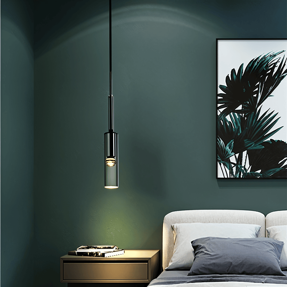 Lampa wisząca szklana dymiona E27 cylindryczna