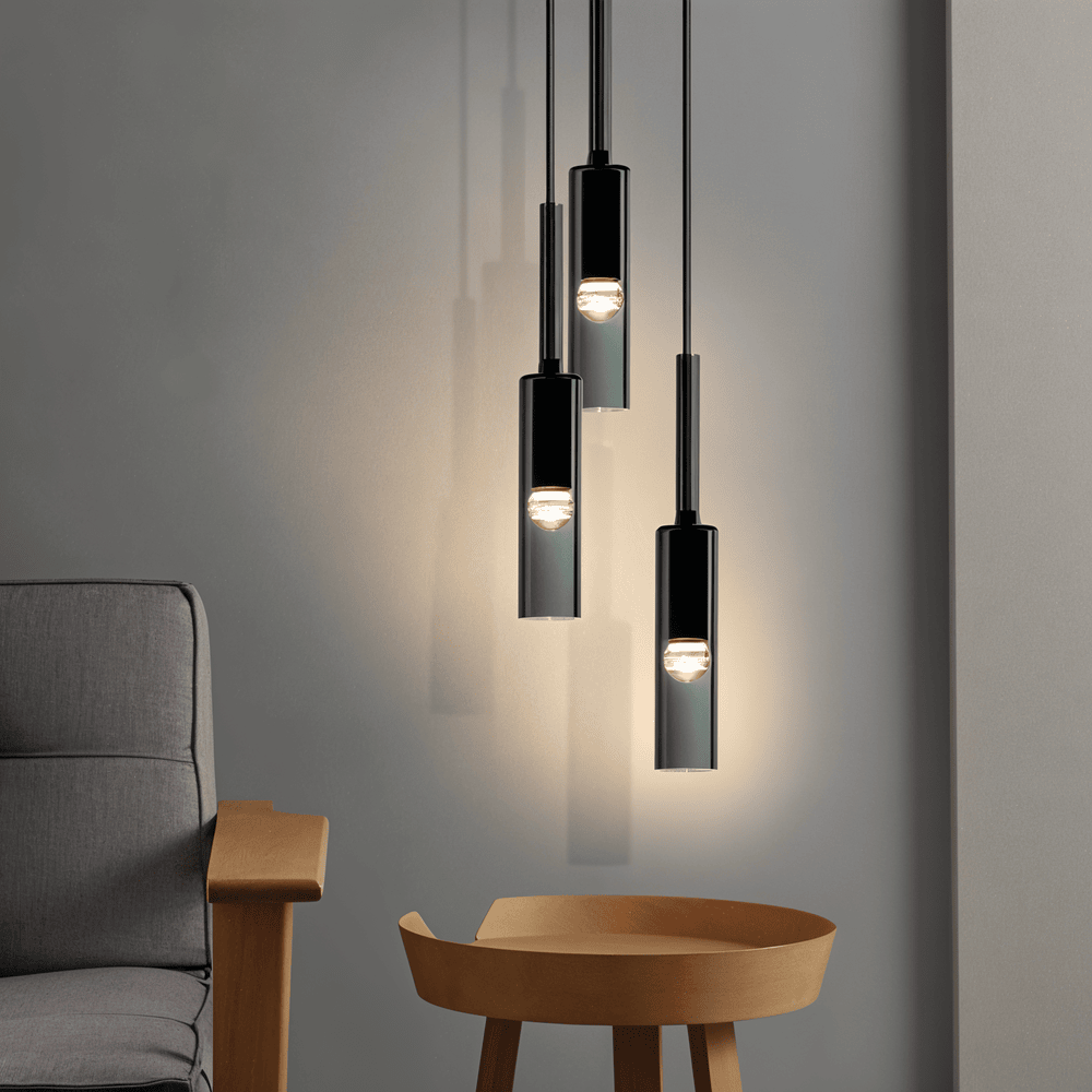Lampa wisząca szklana dymiona E27 cylindryczna