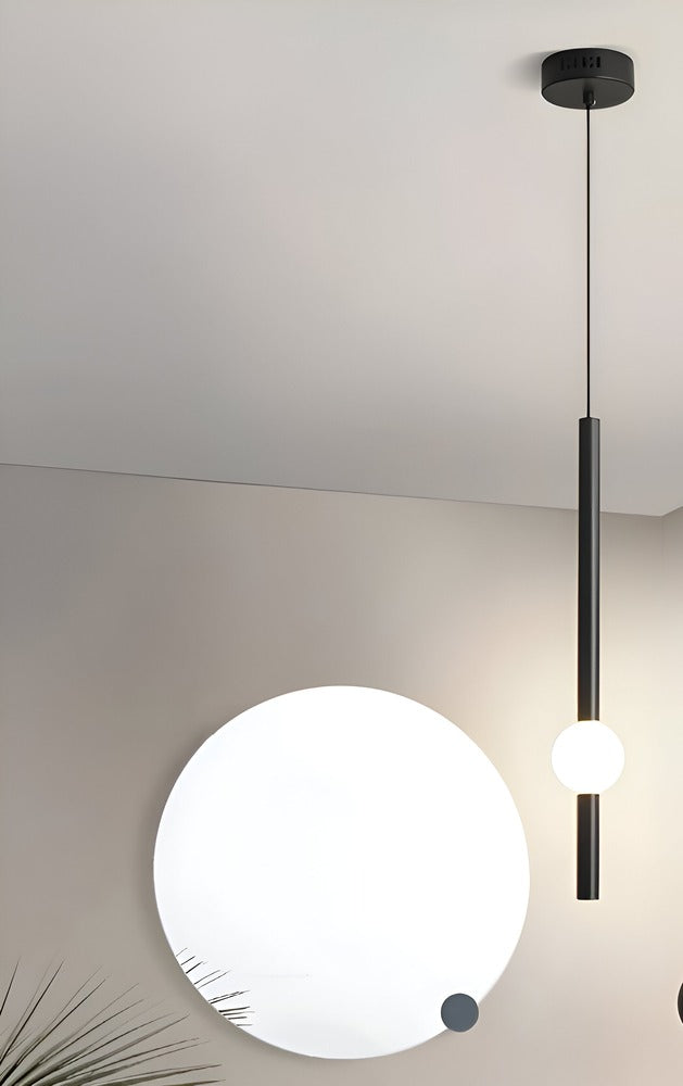 Lampa wisząca LED liniowa czarna biała 60 cm