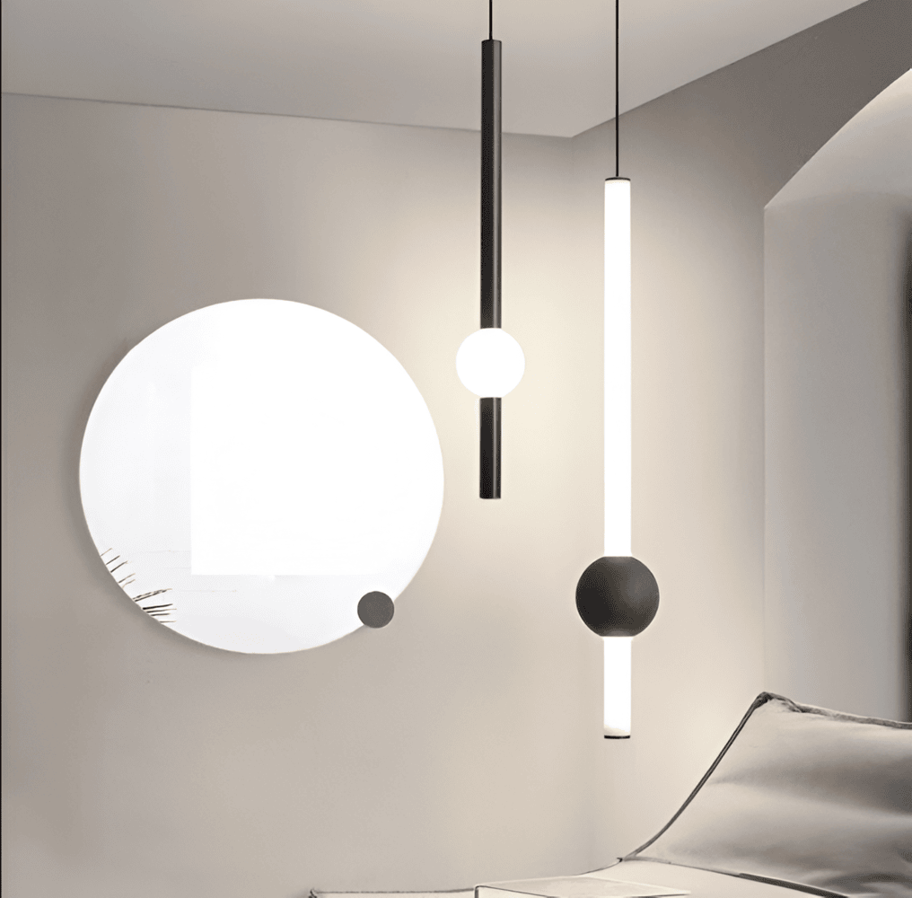Lampa wisząca LED liniowa czarna biała 60 cm