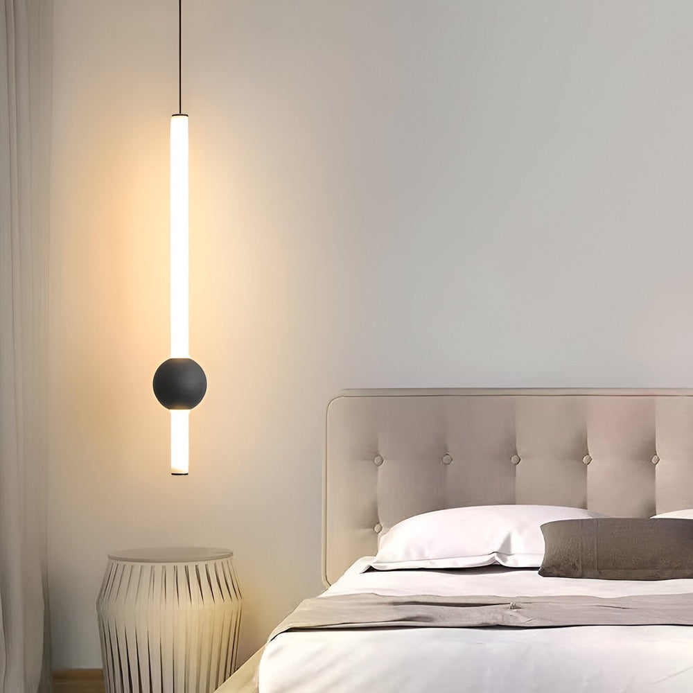 Lampa wisząca LED liniowa czarna biała 60 cm