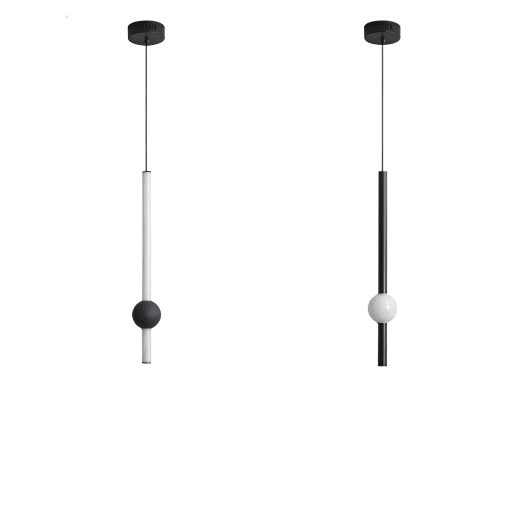 Lampa wisząca LED liniowa czarna biała 60 cm