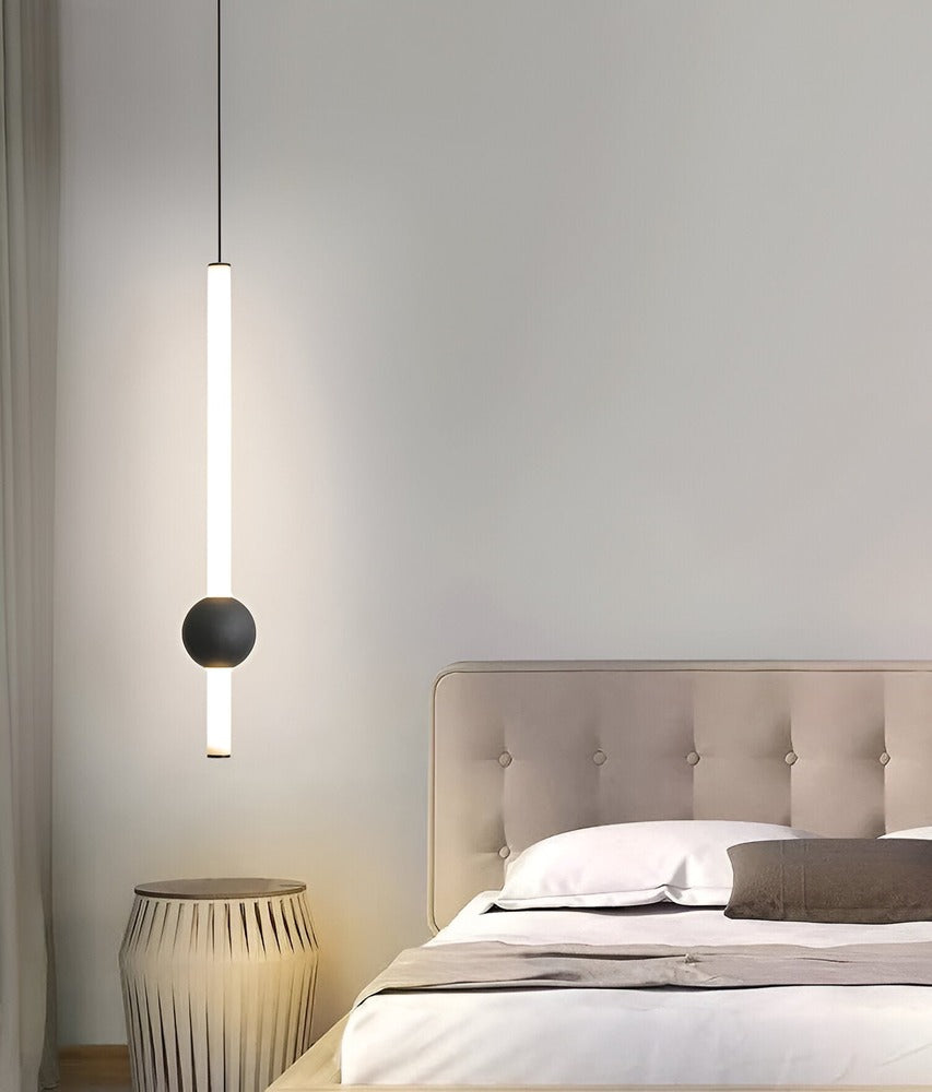 Lampa wisząca LED liniowa czarna biała 60 cm