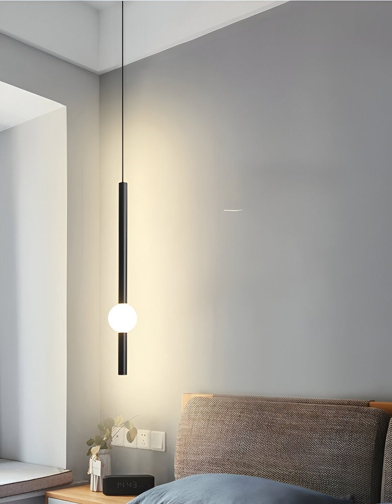 Lampa wisząca LED liniowa czarna biała 60 cm