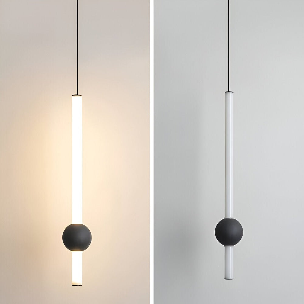 Lampa wisząca LED liniowa czarna biała 60 cm
