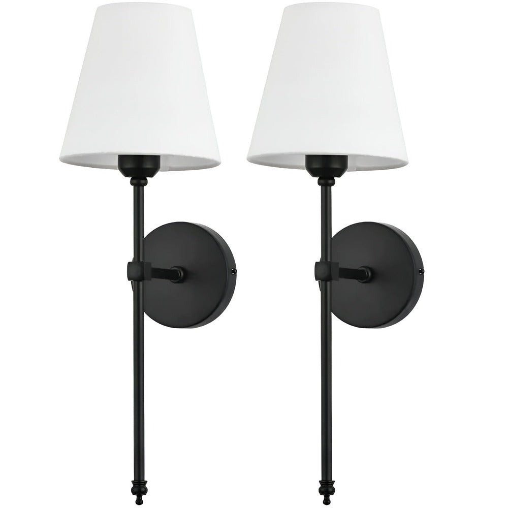 Zestaw lamp ściennych metalowych z abażurem 2 szt.