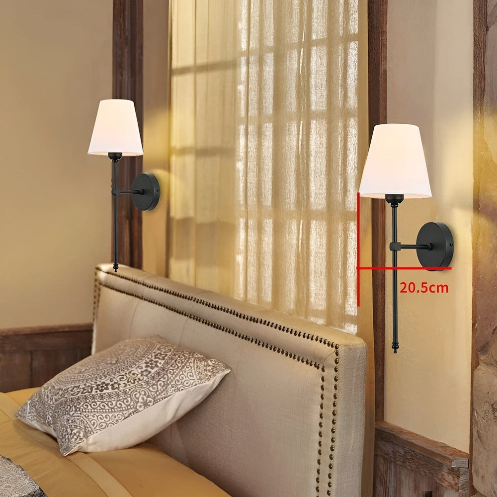 Zestaw lamp ściennych metalowych z abażurem 2 szt.