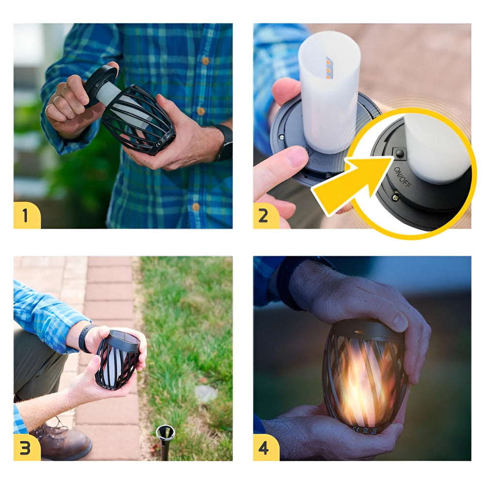 Pochodnia solarna LED efekt płomienia IP65 ogrodowa