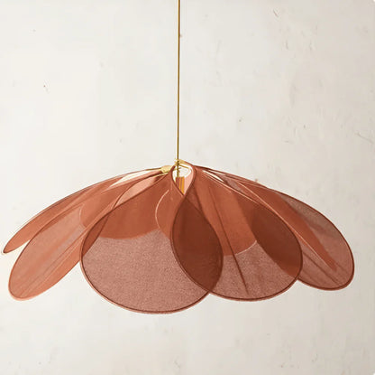Lampa wisząca vintage z kwiatowym kloszem z tkaniny