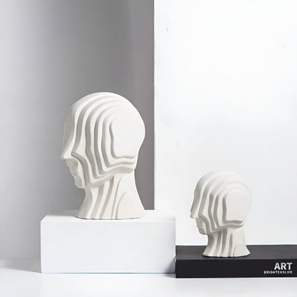 Geometryczna ceramiczna figurka dekoracyjna ze złotymi detalami