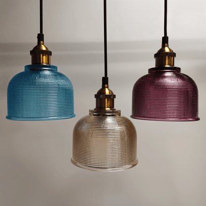 Kolorowa lampa sufitowa szklana retro do salonu