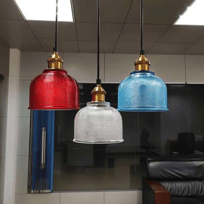 Kolorowa lampa sufitowa szklana retro do salonu