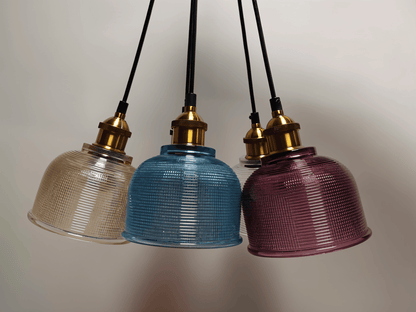 Kolorowa lampa sufitowa szklana retro do salonu