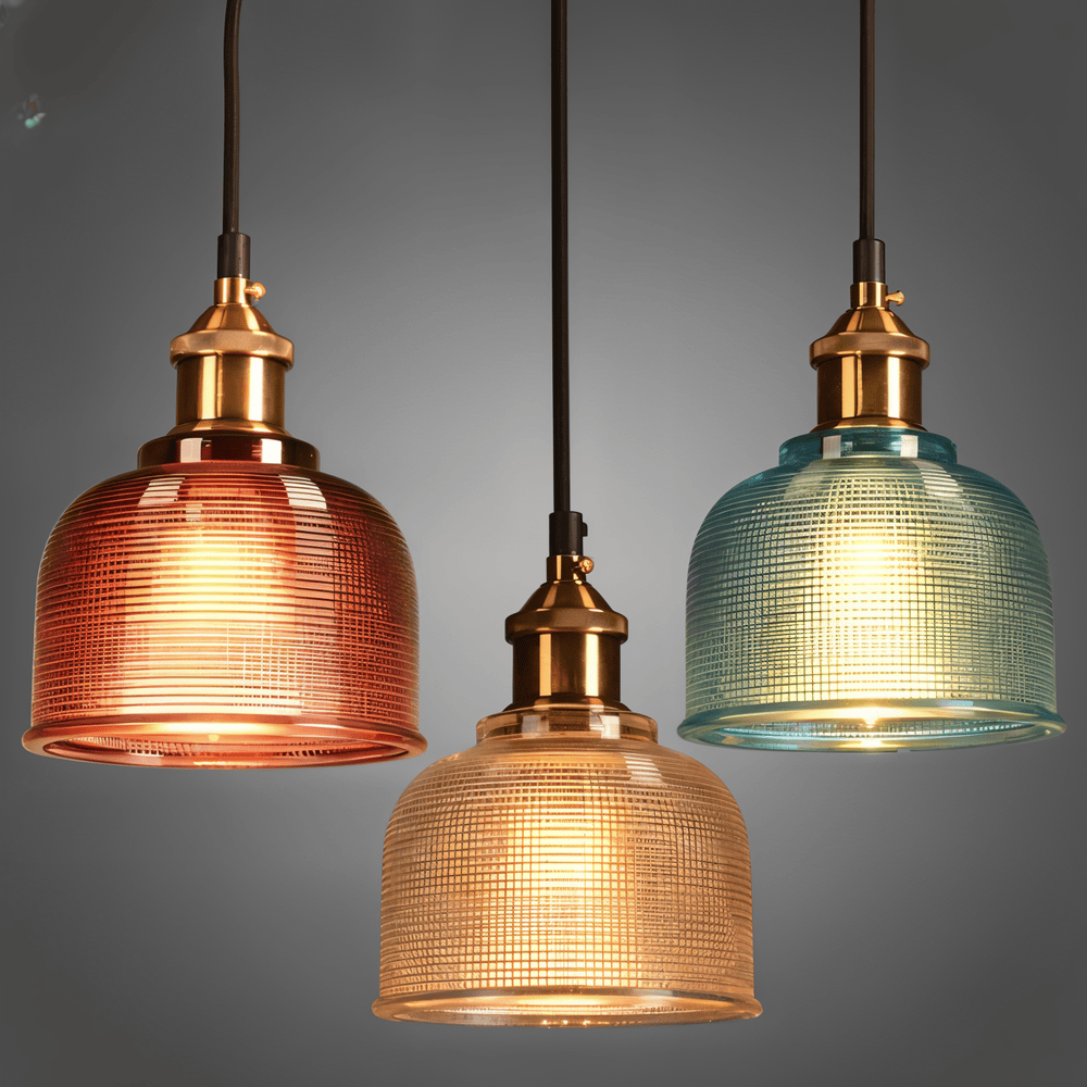 Kolorowa lampa sufitowa szklana retro do salonu