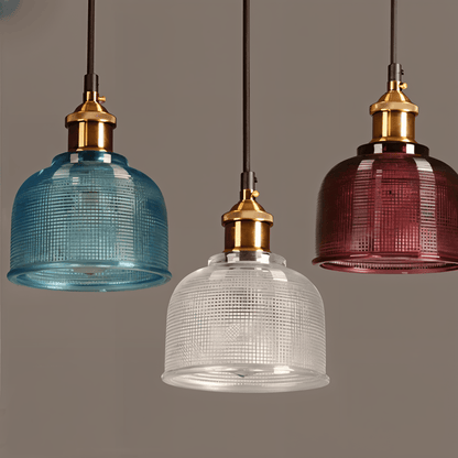 Kolorowa lampa sufitowa szklana retro do salonu