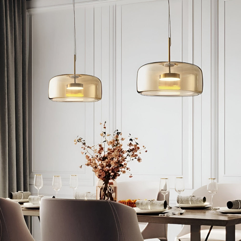 Szklana lampa wisząca nowoczesna E27 25 cm 35 cm