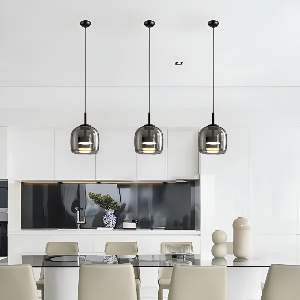 Szklana lampa wisząca nowoczesna E27 25 cm 35 cm