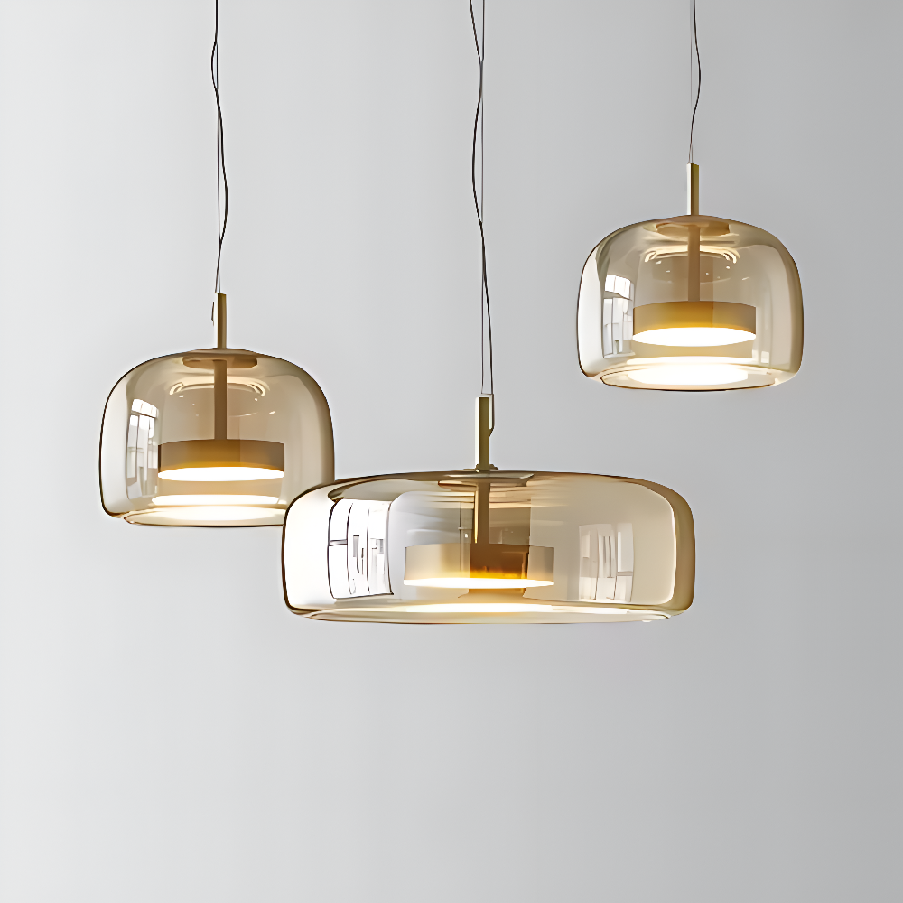 Szklana lampa wisząca nowoczesna E27 25 cm 35 cm