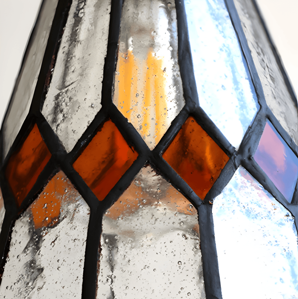 Lampa wisząca z miedzianego szkła retro
